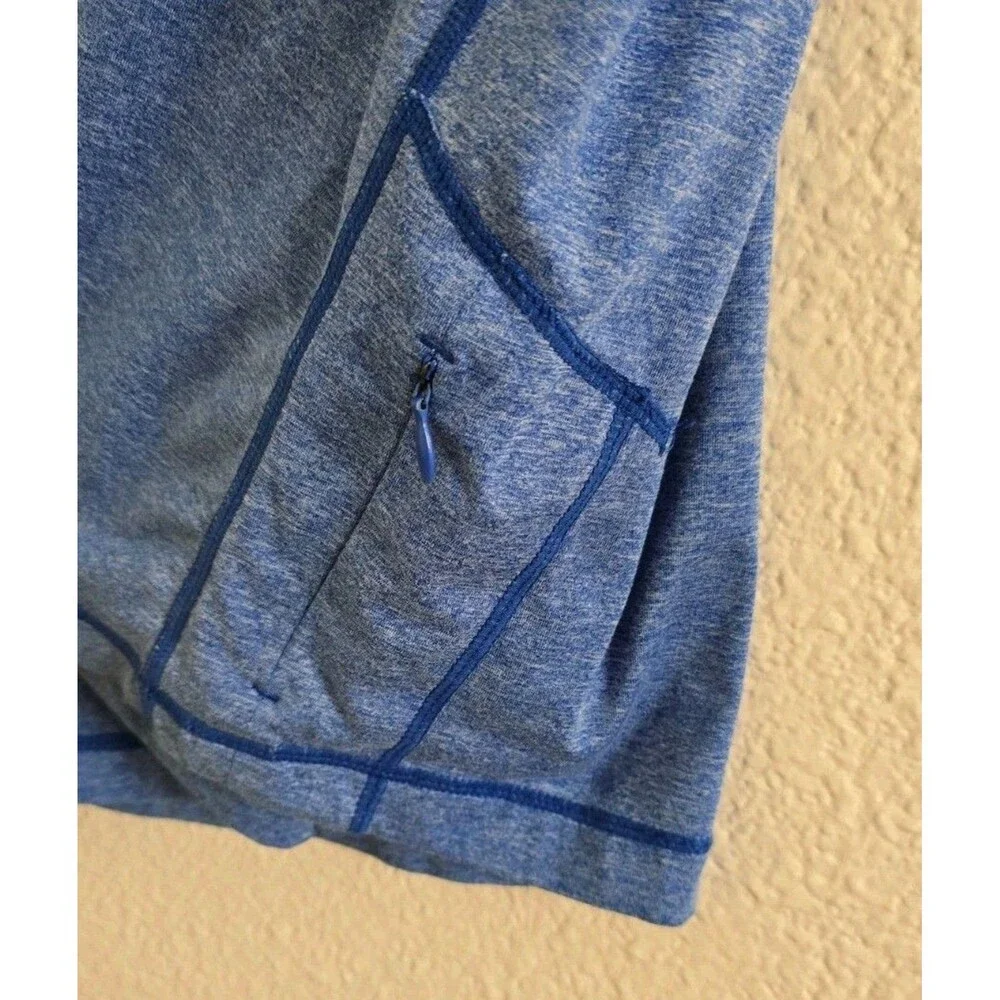 Lululemon Quick Dry Polo Shirt Womens Est. Size 12 Blue Short Sleeve 1/4 Zip Top